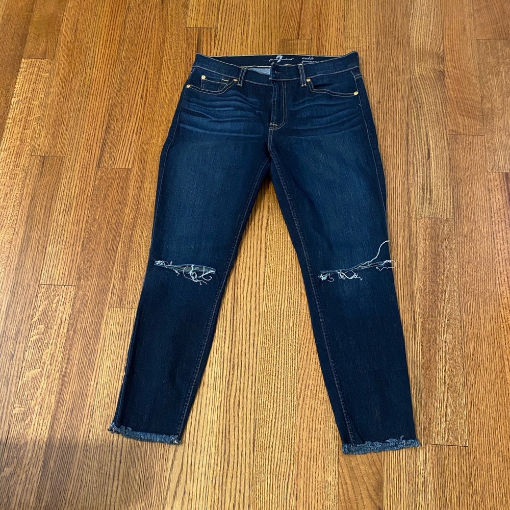 7 for all man kind ankle skinny jeans